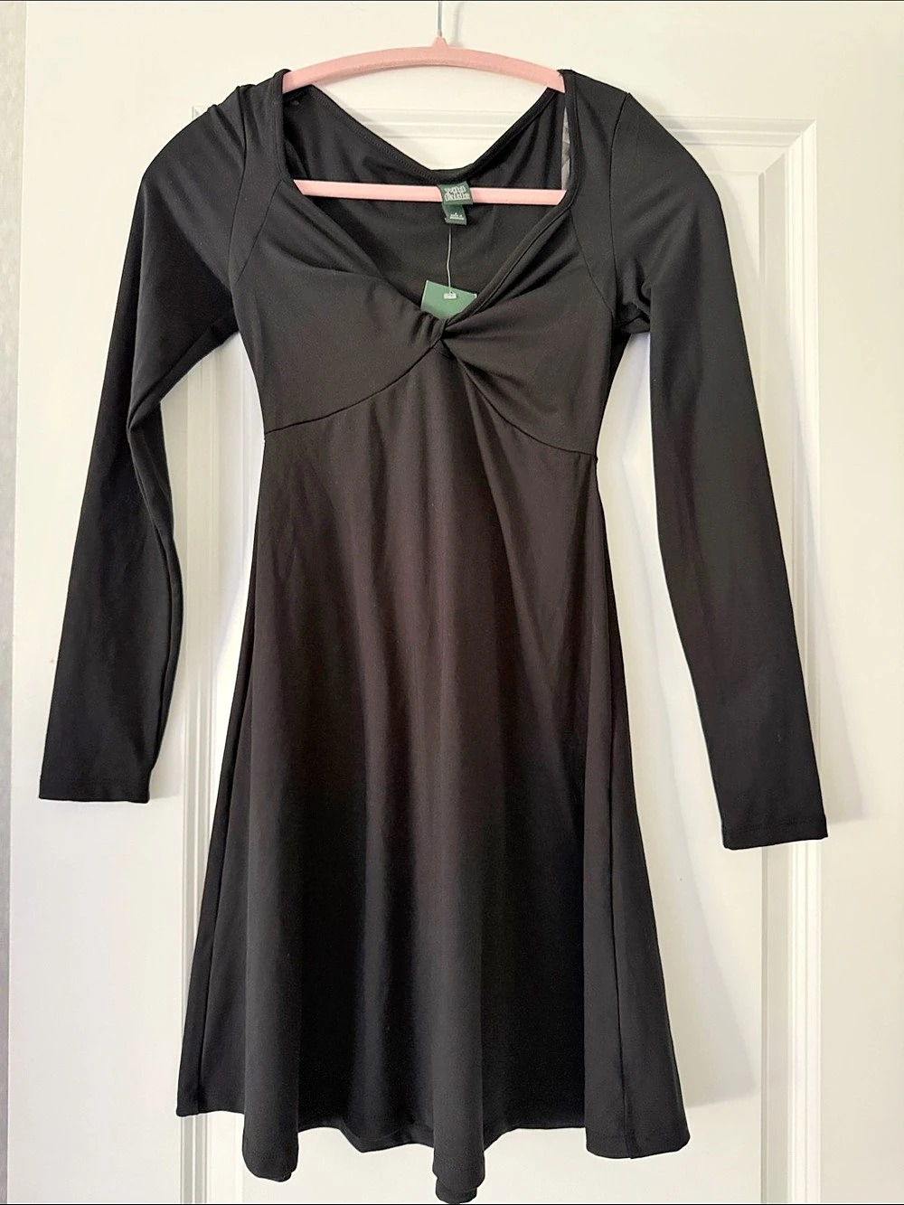 Wild Fable Twist-Front Dress Mini Dress in Black Size Small NWT